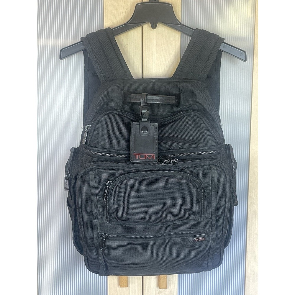 TUMI Alpha Ballistic Brief Padded Laptop Backpack Black Carry On Travel Bag